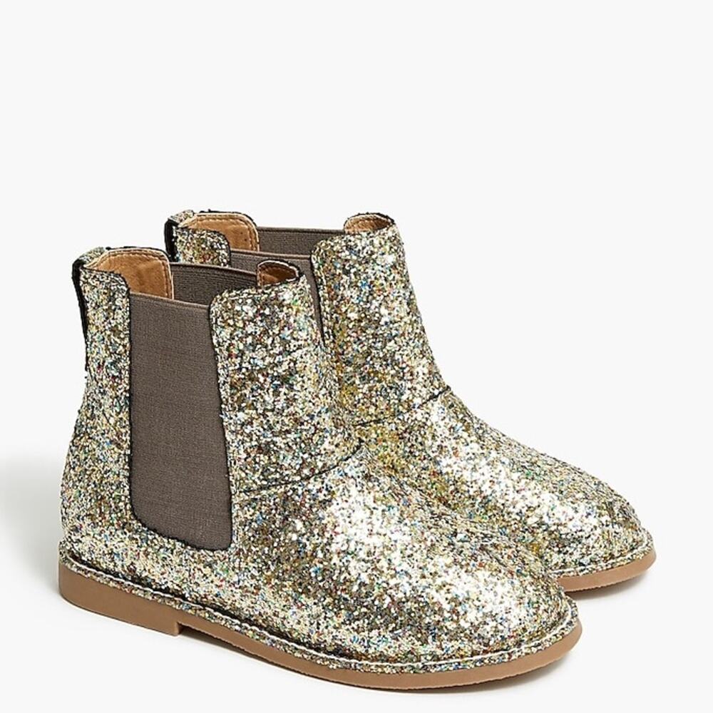 Crewcuts gold glitter boots